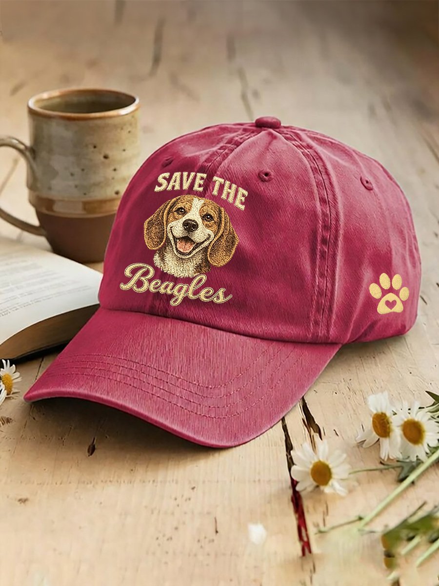 Unisex Save The Beagles Printed Hat