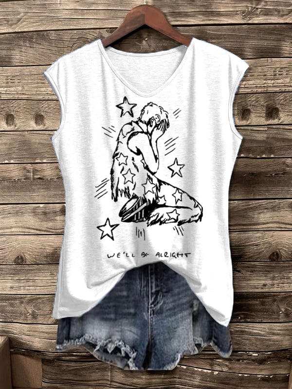 Women's Singer-Print Casual Vest