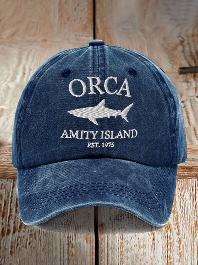 Retro Amity Island 1975 Print Baseball Cap