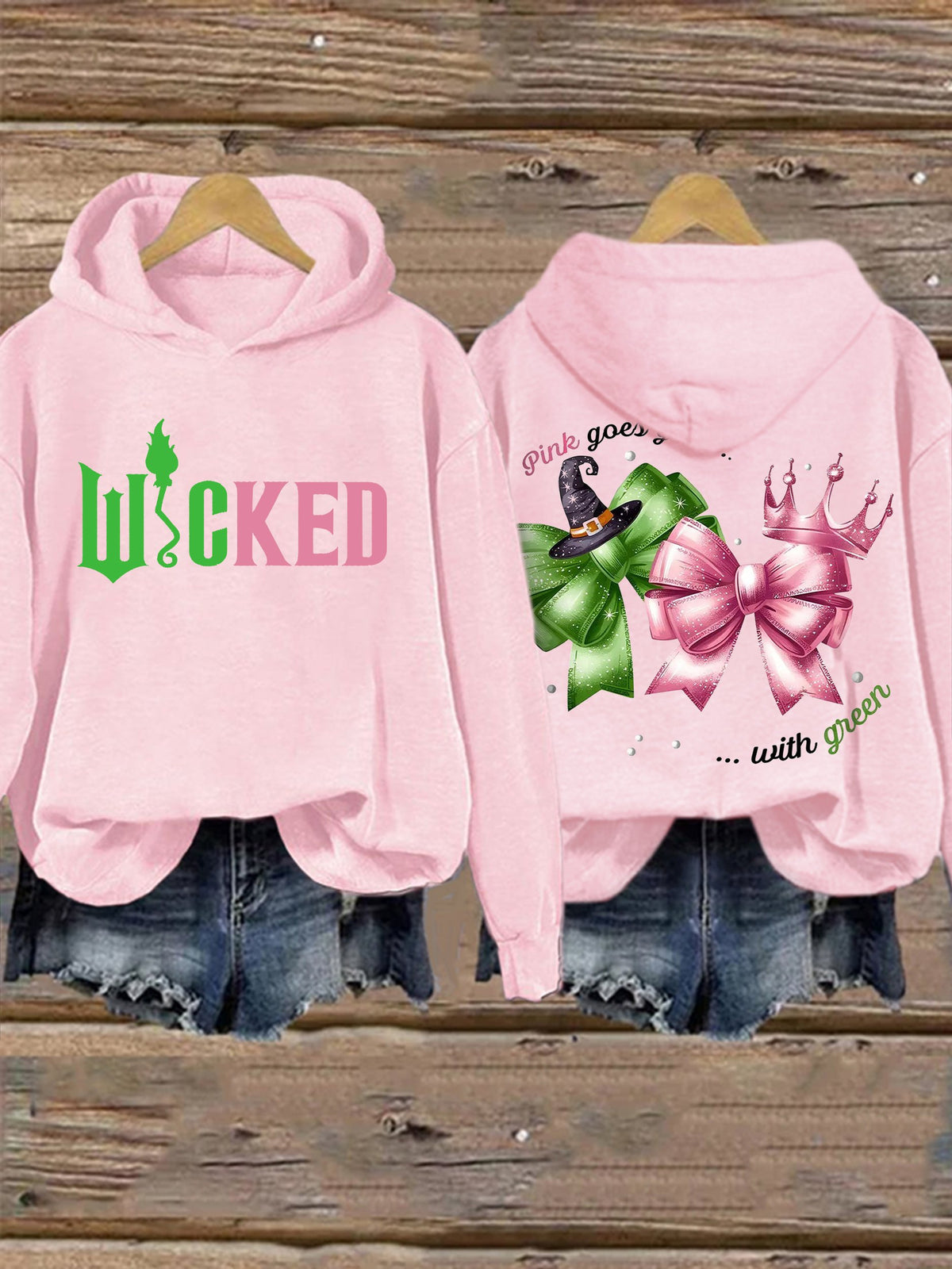 Women's Retro Witch Print Hoodie