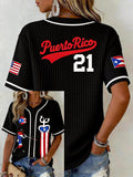 Women'S Puerto Rican Baseball Print Baseball Jersey