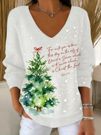 Women'S Retro Christmas Print Drop Shoulder Sweater