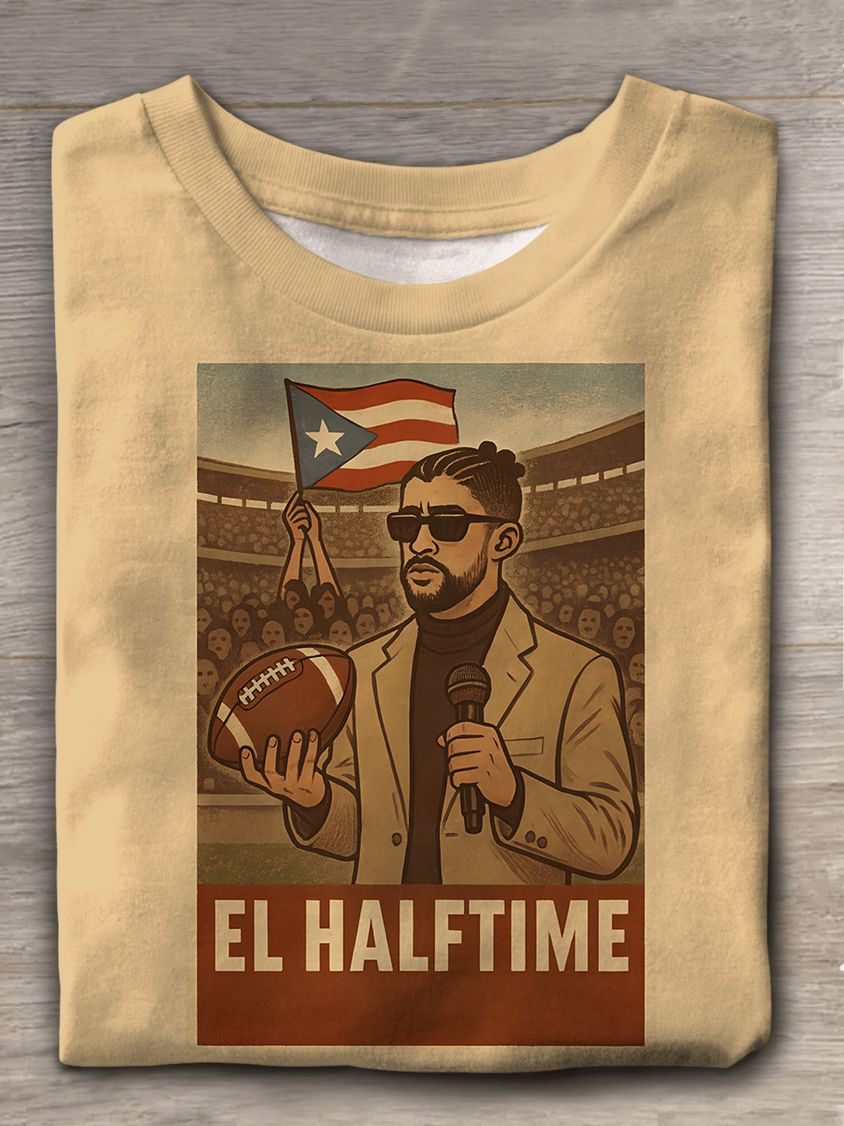 Puerto Rico Singer Benito Bowl Printed T-shirts