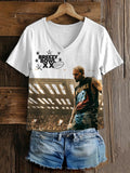 Women's Breezy Bowl XX Vintage Women's Print V-Neck T-Shirt