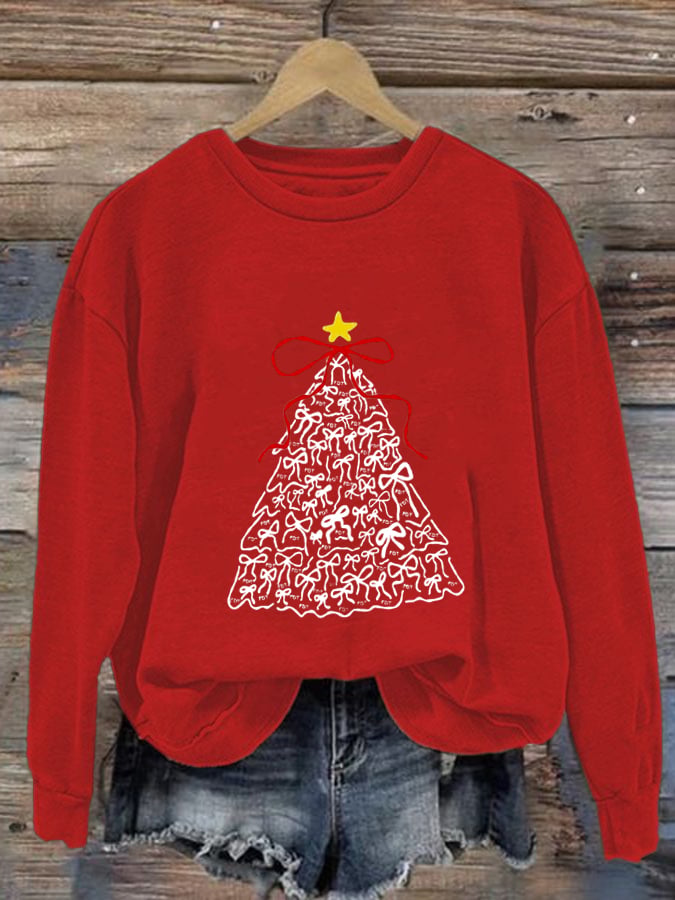 Women'S Fdt Christmas Tree Print Sweatshirt