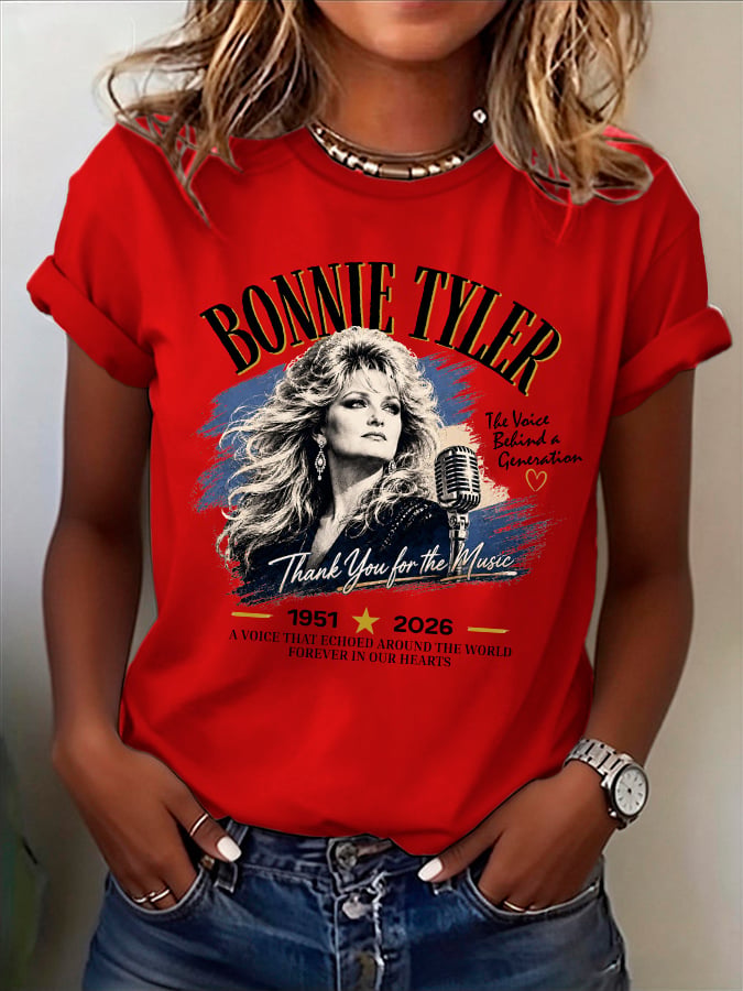 Retro The Voice Behind A Generation Thank You For The Music A Voice That Echoed Around The World Forever In Our Hearts Print T-Shirt