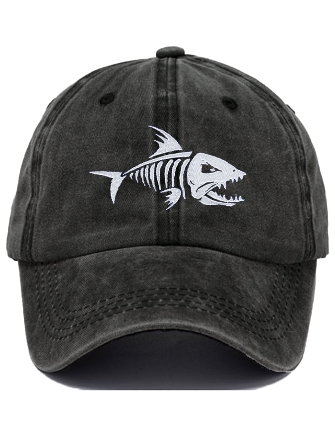 Unisex Shark 1975 Print Baseball Cap