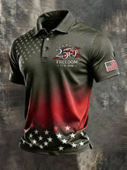 Men's Retro "Patriot" Color-Block Short-Sleeve Polo Shirt