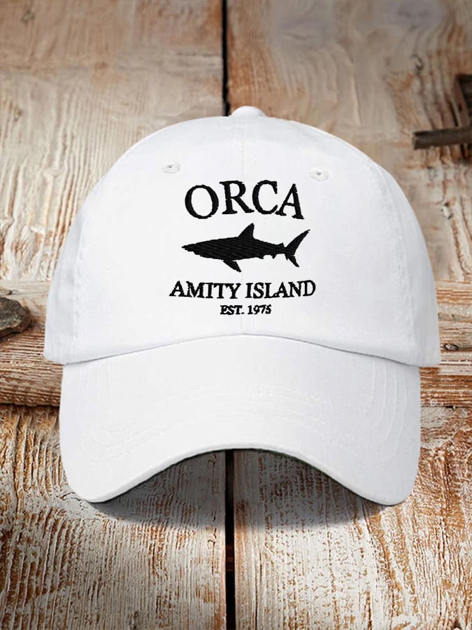 Retro Amity Island 1975 Print Baseball Cap