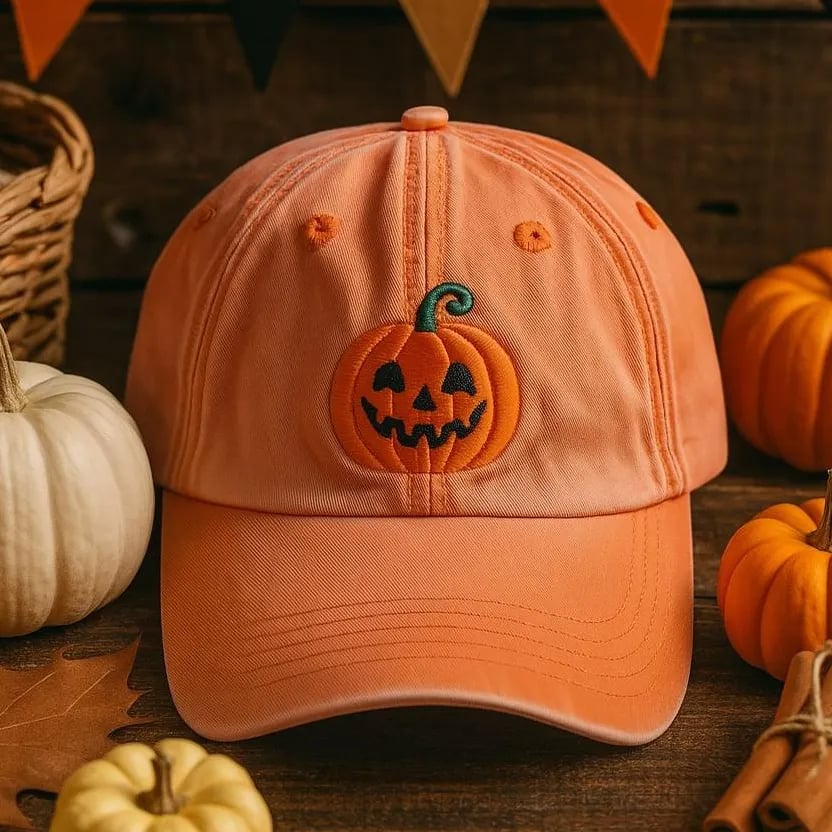 Unisex Pumpkin Face Printed Hat