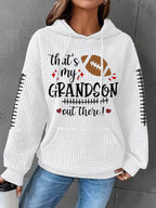 Women's That's My Grandson Out There Football Print Casual Hoodie