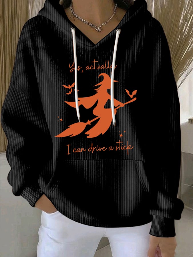 Women's Yes I Can Drive A Stick Print Casual Sweatshirt