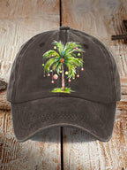 Women's Casual Christmas Palm Tree Print Baseball Cap