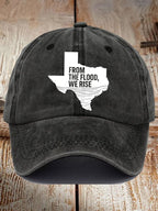 Retro Texas Strong From The Flood, We Rise Print Baseball Cap