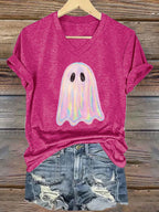 Women's Halloween Ghost Print T-Shirt