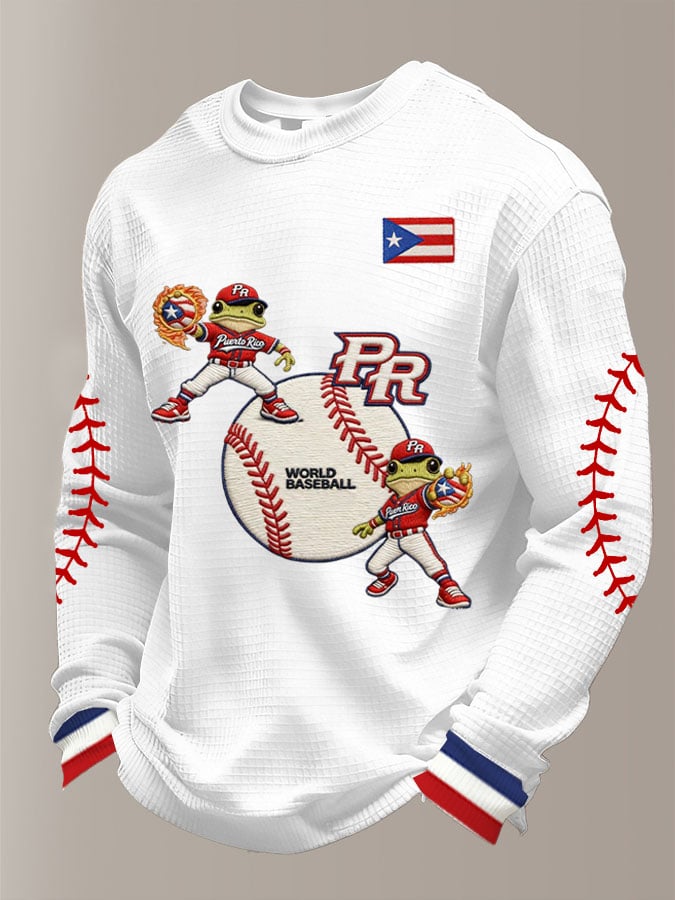 Men's Baseball Printed Waffle Top