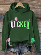 Women's Retro Witch Print Hoodie