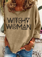 Women's Witch Women Printed Crew Neck Sweatshirt