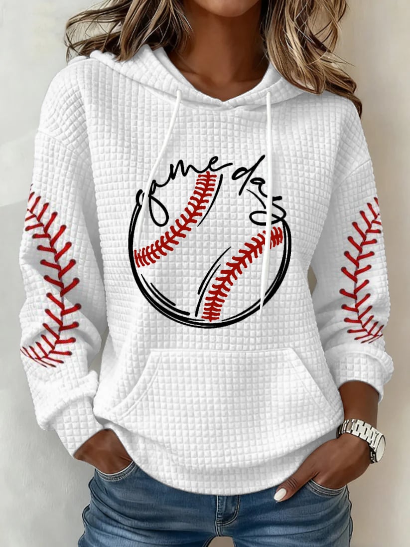 Women's Baseball  Print Hoodie