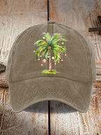 Women's Casual Christmas Palm Tree Print Baseball Cap