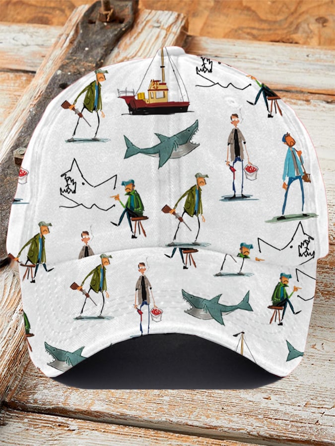 Unisex Shark Art Print Baseball Cap