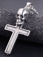 Rock Skull Cross Necklace