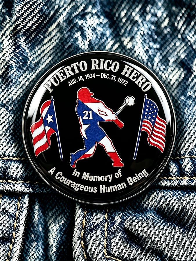 Unisex  Puerto Rico Casual Printed Brooch