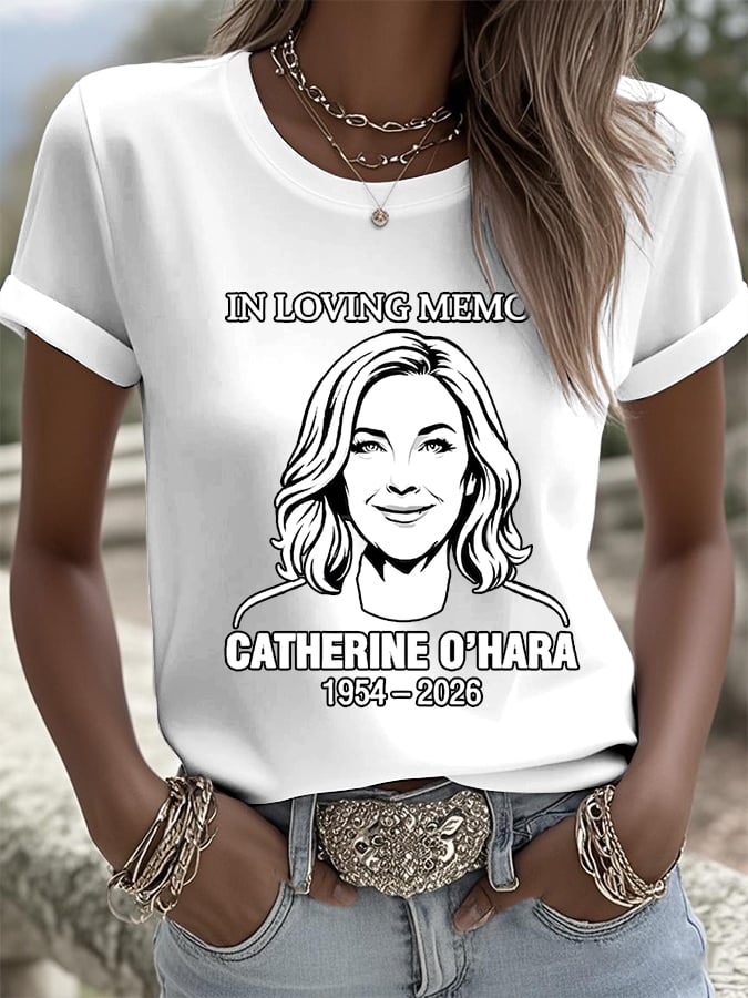 Commemorating Her Printed Short-Sleeved T-Shirt
