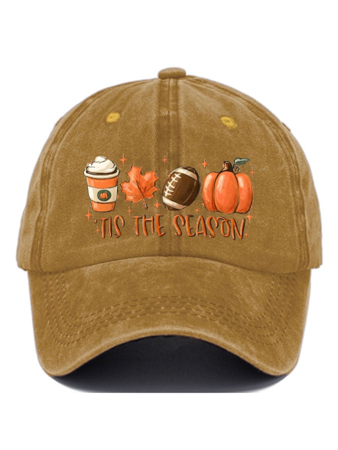 Tis The Season Football Print Baseball Cap