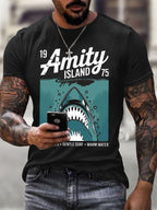 Men's Amity Island 1975 Printing T Shirt
