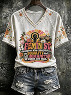 Printed T-Shirt By Someone Who Believes In Gender Equality And Acknowledges That Both Men And Women Possess Complete Humanity