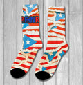 Puerto Rico Flag Overlay Various Jigsaw Puzzle Printed Socks