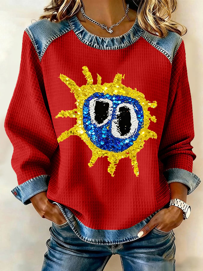 Women's Music Patchwork Casual Sweatshirt