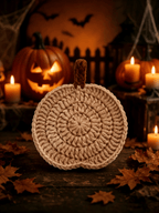 Halloween Pumpkin Knitted Coaster