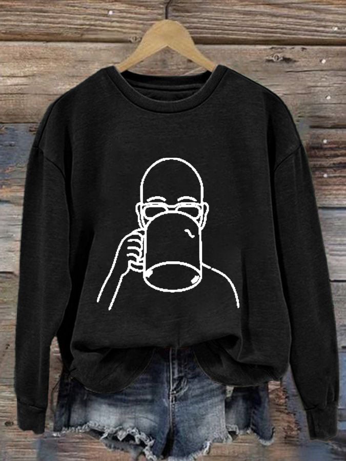 Women's Casual Printed Long-Sleeve Sweatshirt