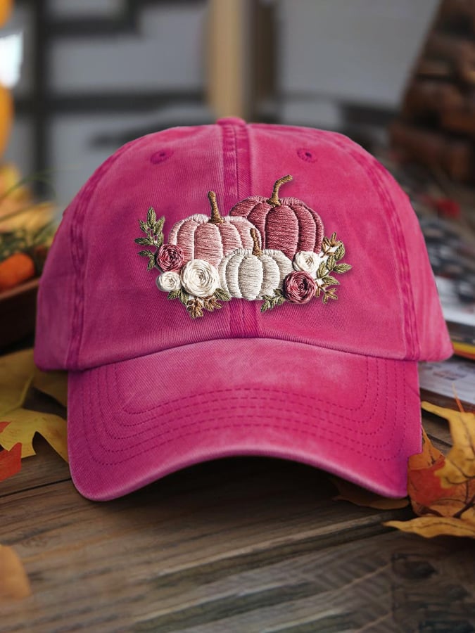 Women's casual pink pumpkin hat