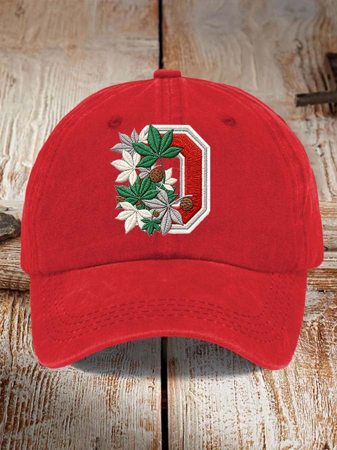 Tree Team Football Print Adjustable Baseball Cap