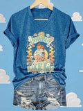 V-Neck Retro I Knew It Print T-Shirt