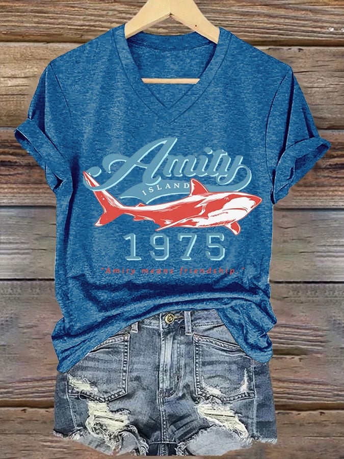 Women's Amity Island 1975 Print T-shirt