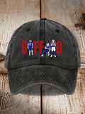 Football-patterned baseball cap