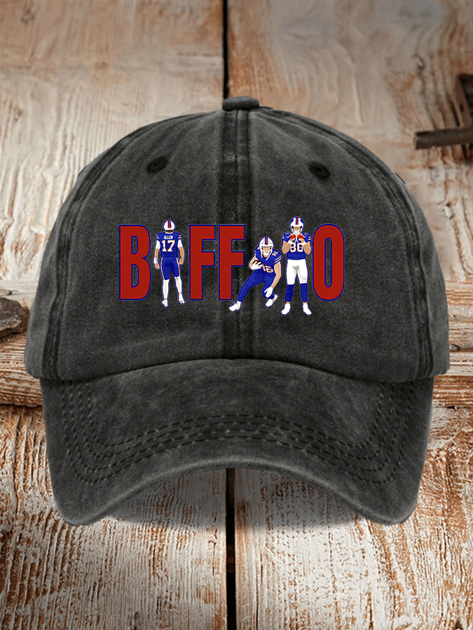 Football-patterned baseball cap