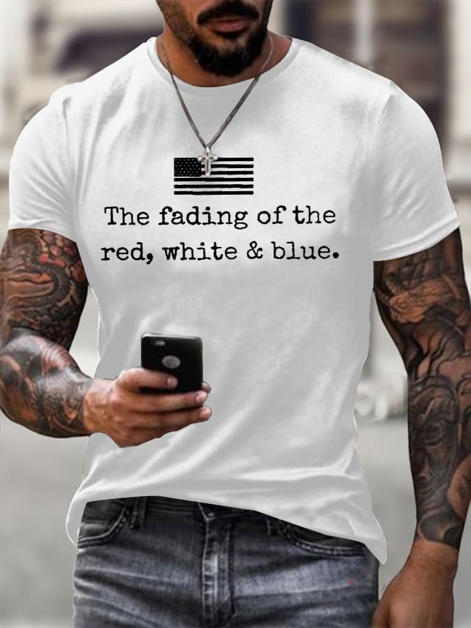 Men's The Fading of the Red White and Blue Printed T-shirt