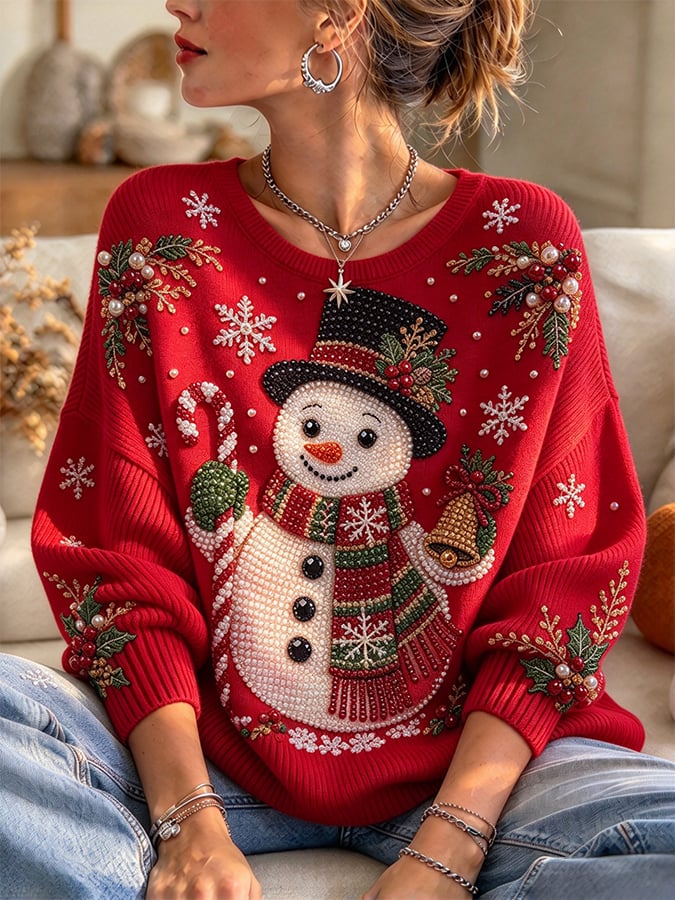 Women's Casual Print Knit Top