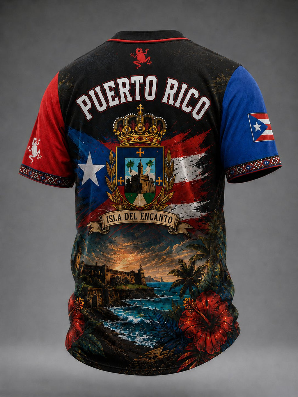 Men's Puerto Rico Art Printed Short-sleeved T-shirt