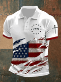 Men's Faith Cross Printed Casual POLO Shirt