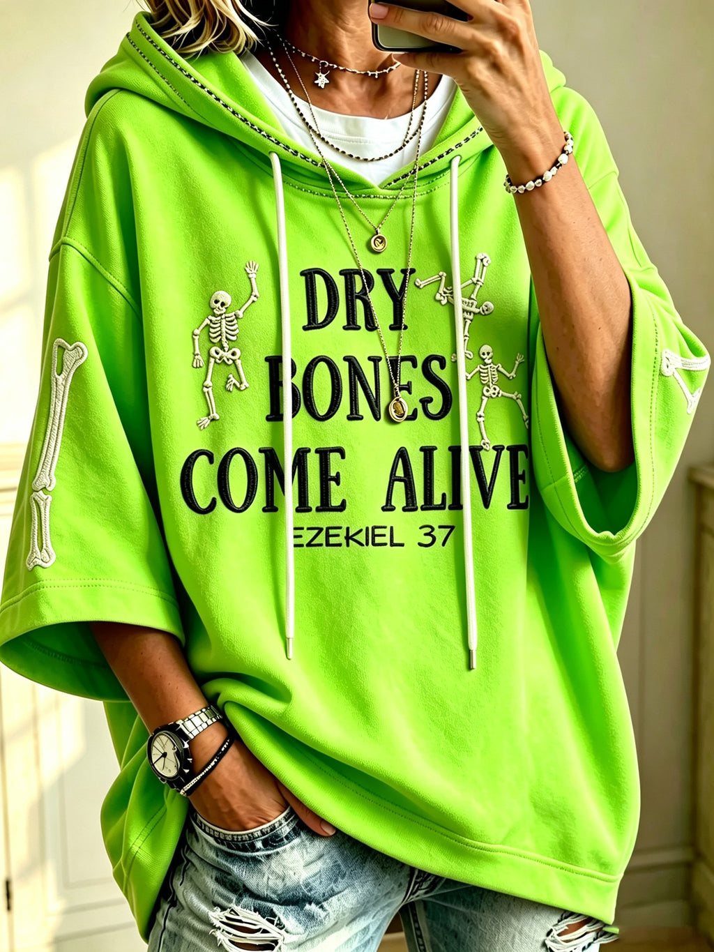 Women's Casual Printed Hooded Sweatshirt
