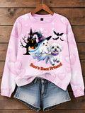 Dog Ghost Best Friend Halloween Art Printed Sweatshirt