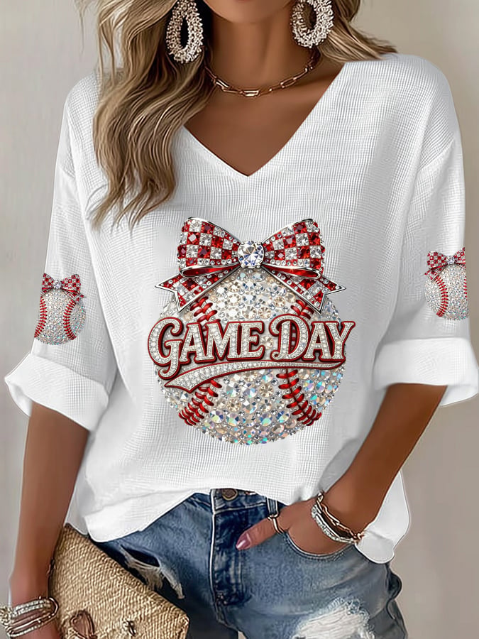 Women's Baseball  Print T-Shirt
