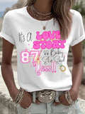 Women's Engaged Print Crew Neck T-Shirt