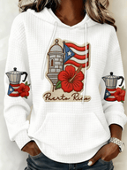 Puerto Rico Merry Christmas Printed Hooded Sweatshirt